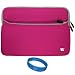 Magenta Durable Scratch Resistant Neoprene Sleeve Protective Carrying Case for Amazon Kindle Fire 7-inch Multi Touch Screen Tablet - 8GB Android Wireless (Wifi) Tablet + SumacLife TM Wisdom Courage Wristband