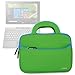 Evecase IRULU WalknBook 3 / Walknbook Hybrid 10.1'' Tablet Neoprene Sleeve Case, Slim Briefcase w/ Handle & Accessory Pocket / Ultra Portable Travel Carrying Case Sleeve Portfolio Pouch Cover - Green