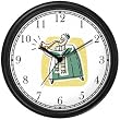 Man in Green Robe Blowing Shofer or Shofar Judaica Jewish Theme Wall Clock by WatchBuddy Timepieces (White Frame)