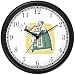 Man in Green Robe Blowing Shofer or Shofar Judaica Jewish Theme Wall Clock by WatchBuddy Timepieces (Black Frame)