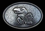 University of Kansas Jayhawks Retro Style Belt Buckle