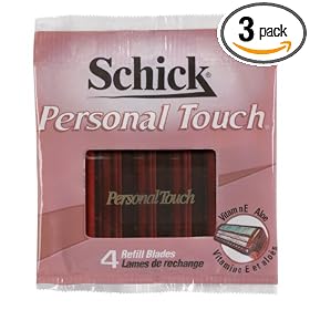 Schick Personal Touch Refill, 4-count, (Pack of 3)