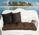 Set of 2 Indoor/Outdoor Deck Pillows - Faux Suede Chocolate
