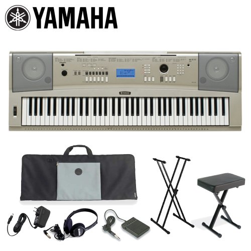 Yamaha KO-YPG-235-KIT-1 76-Key Portable Grand Piano Keyboard with Keyboard Bench, Gig Bag, Headphones, Stand, Adapter and Sustain Pedal