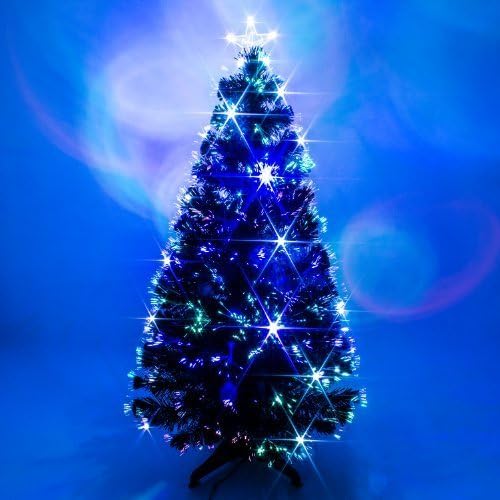 2ft Black Artificial Fibre Optic Christmas Xmas Tree with Multi LED 60cm by The Christmas Centre