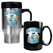New Orleans Hornets NBA Stainless Steel Travel Mug & Black Ceramic Mug Set - Primary Logo