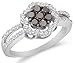 14K White Gold White and Black Diamond Halo Engagement OR Fashion Right Hand Ring Band - Flower Shape Center Setting w/ Channel Set Round Diamonds - (.83 cttw, G - H Color, SI2 Clarity)