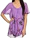 Sakkas Albina Island Relaxed Fit Embroidery Cap Sleeves Blouse/Top
