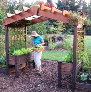 Cedar Pergola Planter 3 ft W x 10ft L x 8 ft H