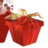 Small Red Velveteen Box Filled with Candy & Cookies - Christmas Holiday Gift Basket Alternative