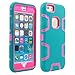 iPhone 6S Plus Case, E LV iPhone 6 Plus Case Cover - Dual Layer Hybrid Armor Defender Protective Case Cover for iPhone 6S Plus / iPhone 6 Plus with 1 Stylus and 1 Screen Protector - TURQUOISE / HOT PINK