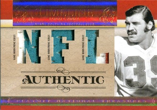 Larry Csonka Unsigned 2007 Donruss National Treasures Playoff Jersey Card