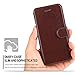iPhone 6S Leather Flip Case - [Book Style] iPhone 6 Wallet Case Credit Card Slots ID Holder, [Slim Fit] Shockproof Protective Phone Cover for Apple iPhone 6/6S 4.7 inch (Dark Brown)