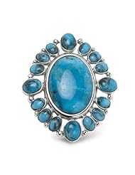 Southwest Spirit Sterling Silver Kingman Turquoise Starburst Pendant Enhancer