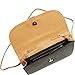 Isaac Mizrahi Womens Fashion Designer Handbags Tatiana Leather Clutch Bag with Crossbody Strap White Camel Tan