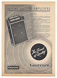 1968 Lawrence L-100 Amplifier Sound of Quality Print Ad