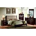 4pc Queen Size Platform Bedroom Set in Mahogany Finish