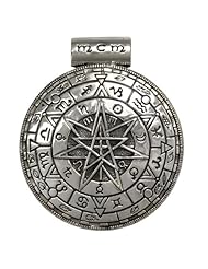 Large Sterling Silver Pentacle Pentagram Magic Circle Pagan Pendant