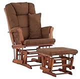 Stork Craft Custom Tuscany Cognac Finish Glider and Ottoman with Free lower lumbar pillow, Chocolat