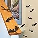 Prextex 9-Inch PVC Peel and Stick Spooky Bat Wall Stickers, Set of 18