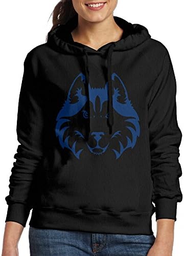 CSECGAR Husky Face Women's Pullover Hooded Sweatshirt S Black