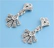 Sterling Silver Earrings with Marcasite - 25mm
