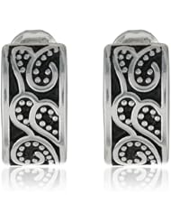 Napier "Napier Classics" Silver-Tone Paisley Textured Clip Earrings