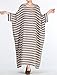 Mordenmiss Women's New Round Collar Stripes Plus Size Dresses Style 1-Large Gray