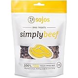 Sojos Simply Beef Grain Free Freeze-Dried Raw Dog Treats, 4-Ounce Bag
