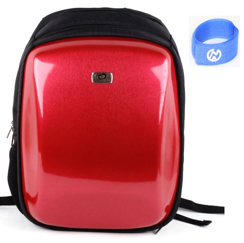 Red - Jet Hard Shell Nylon Backpack Study Point Friendly Bag with Multiple Compartments fits most Acer Aspire 5732Z-4598 Acer Aspire 5734Z-4512 Acer Aspire 5736Z-4826 Acer Aspire 5740-5749 Acer Aspire 5741-3541 Laptop + EnvyDeal Cablegram Tie (NBAGCAR1)