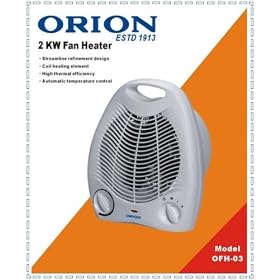 Orion 2KW Electric Fan Heater with Integral Carry Handle