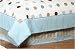 Blue and Brown Modern Polka Dots Queen Childrens Kids Bed Skirt by JoJo Designs