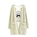 SAYM Women's Fashion Loose Wave Round Collar Point Long Sweater Coat