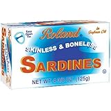 Roland Skinless, Boneless Sardines, 4 3/8-Ounce Boxes (Pack of 20)