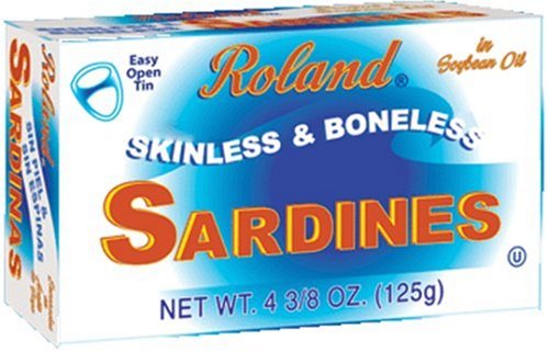 Roland Skinless, Boneless Sardines, 4.375-Ounce Boxes (Pack of 20)