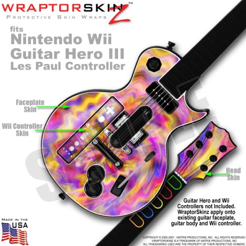 Tie Dye Pastel Skin by WraptorSkinz TM fits Nintendo Wii Guitar Hero III (3) Les Paul Controller (GUITAR NOT INCLUDED)