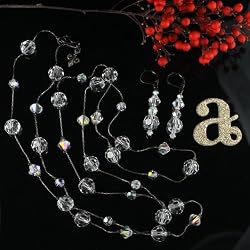 Swarovski Crystal Necklace, 45" - Crystal (Audrey)