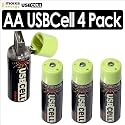 Moixa MXAA02 USBCell AA Rechargeable USB Cell Batteries 4 Pack Kit