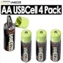Moixa MXAA02 USBCell AA Rechargeable USB Cell Batteries 4 Pack Kit