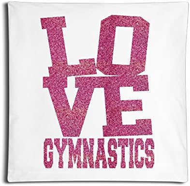 KF26 Cool I Love Gymnastics Throw Pillow Shell One Side 18 Inches Square