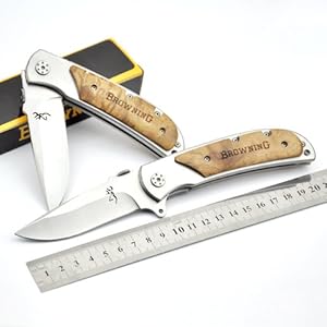 5 Browning 338 Big Black/sliver Knife, Pocket Camping Hunting Knife, Tacticl Knife 338 Black/sliver By Highlander