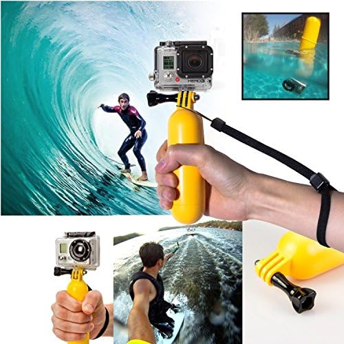 Crazy Genie Profession Gopro Accessories Snowboarding Surfing Diving Floating Handle Grip Self Arm Pole Camera Handle Mount Buoyancy for Gopro Hero1 Hero2 Hero3 Hero 3