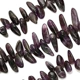 Amethyst Gemstone Smooth Pendant Chips Beads 15 Inch Strand