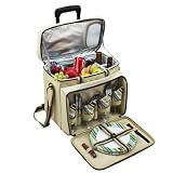 Picnic at Ascot Santa Cruz Picnic Cooler for 4 with Wheels