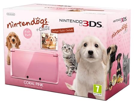 Nintendo 3DS Rosa Corallo+Nintendogs+Cats [Importación italiana]