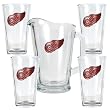 Detroit Red Wings 4pc Pint Ale Glass & 60oz Pitcher Set - Priamry Logo NHL Hockey