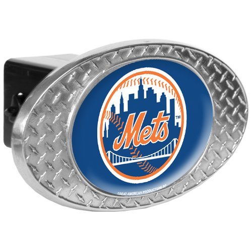 MLB New York Mets Metal Diamond Plate Trailer Hitch Cover