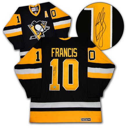 RON FRANCIS Pittsburgh Penguins SIGNED Retro Jersey