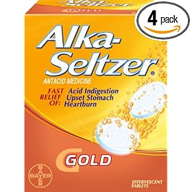 Alka-Seltzer Gold Tablets- Non-Aspirin, 36-Count Boxes (Pack of 4)