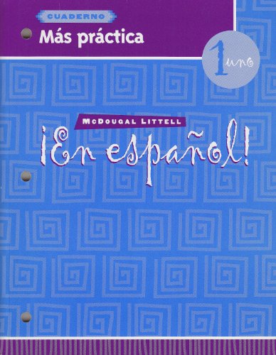 McDougal Littell En Espa ol  Mas practica Cuaderno Level 1 Spanish Edition395958083